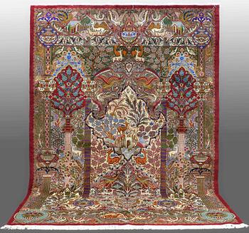 A, Figural Kashmar, ca 341 x 239 cm.