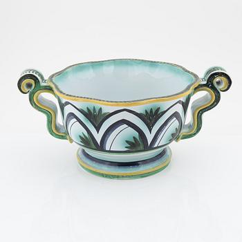 Arthur Percy, a Swedish Grace creamware punch bowl, Gefle, Sweden 1920's/30's.