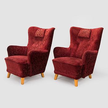 Ilmari Lappalainen, A pair of mid-20th century 'Rex' armchairs for Asko, Finland.