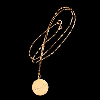 KEDJA MED HÄNGE, 18 k guld. Vikt 5 g.