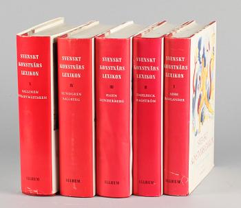 SVENSKT KONSTNÄRSLEXIKON, 5 vol. Allhems förlag Malmö. 1952-67 ,