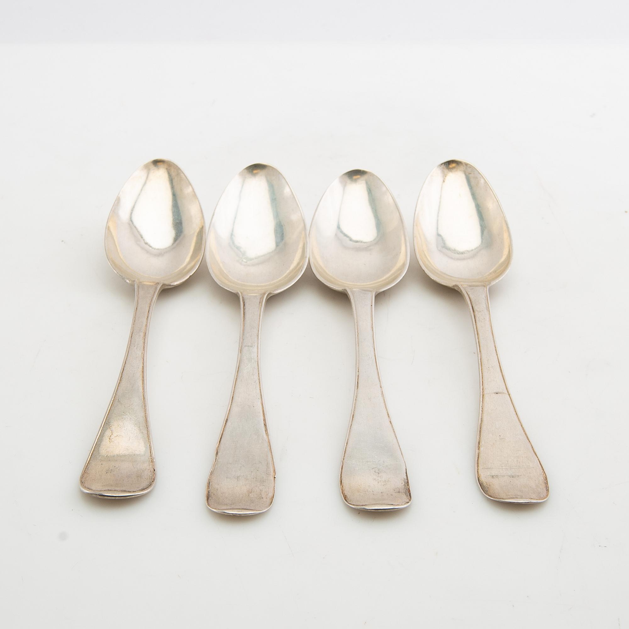 Table spoons, 4 pcs, silver, Gustaf Hamnqvist, Åmål, 1794.