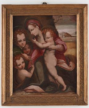 Andrea del Sarto Follower of, ANDREA DEL SARTO, Follower of, 16/17th Century, oil on panel. The Madonna with the child.