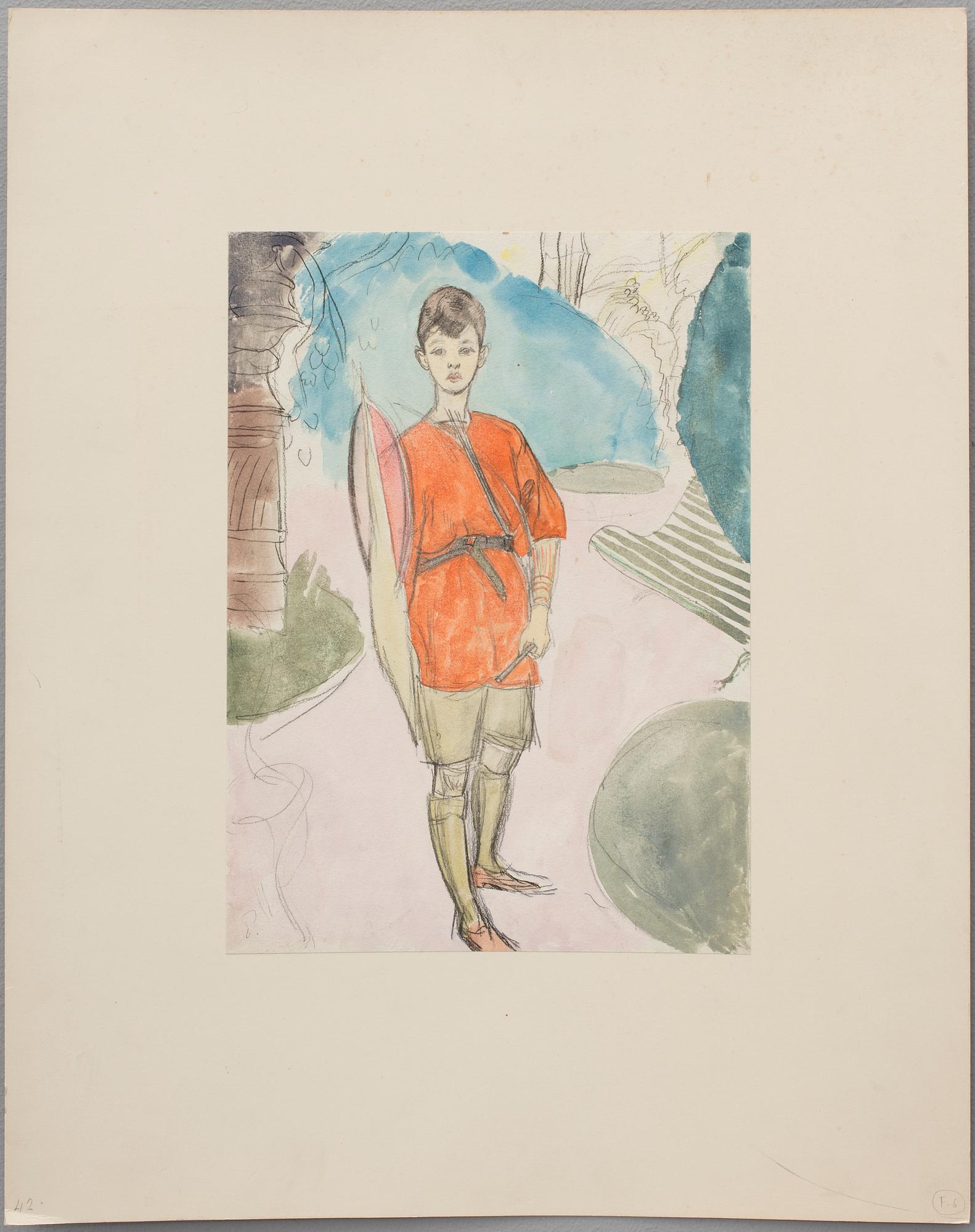 ISAAC GRÜNEWALD, akvarell.