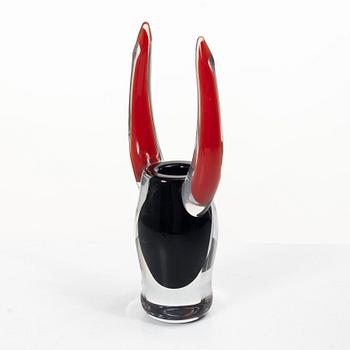 Erik Höglund, skulptur/vas, glas, Studioglas Strömbergshyttan 1996, ed 60/250.