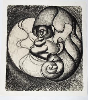 John Newman, etching, signed and numbered 8/30, dated 1990.