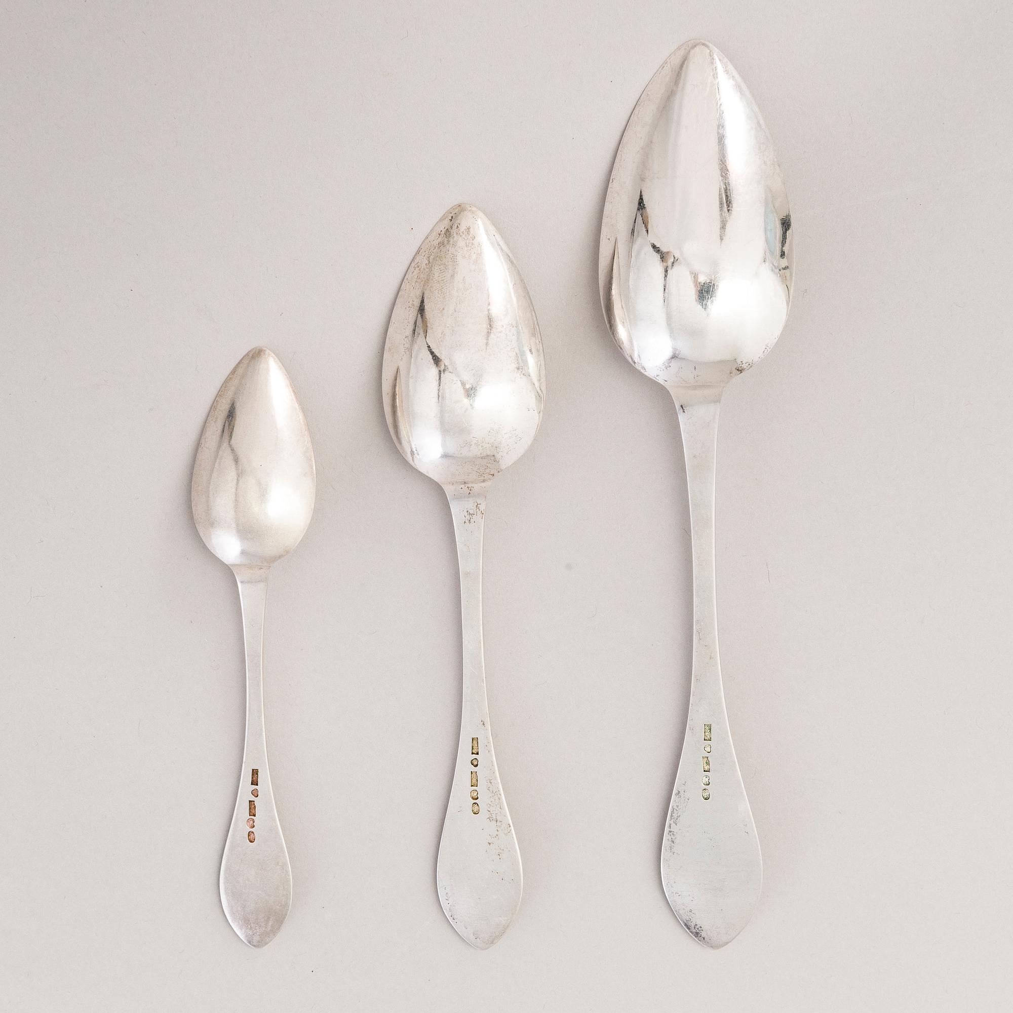 SAMUEL MIKA WESTERLUND, LUSIKOITA, 36 kpl, hopeaa, Porvoo 1903.