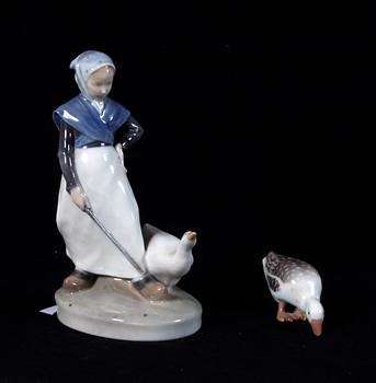 FIGURINER, 2 st, porslin, Kongl Dansk o B & G.