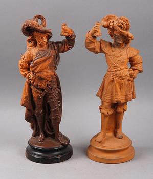 FIGURINER, ett par, terrakotta. UFFRECHT & CO, Tyskland, 1800/1900-tal.