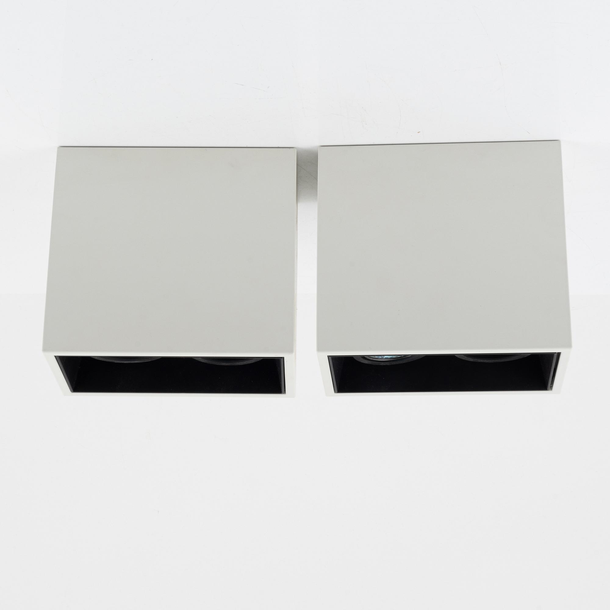 Flos, a pair of  'Compass Box' ceiling light,