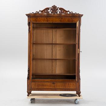 A mahogany veneered vitrine cabinet, mid 19t Century.