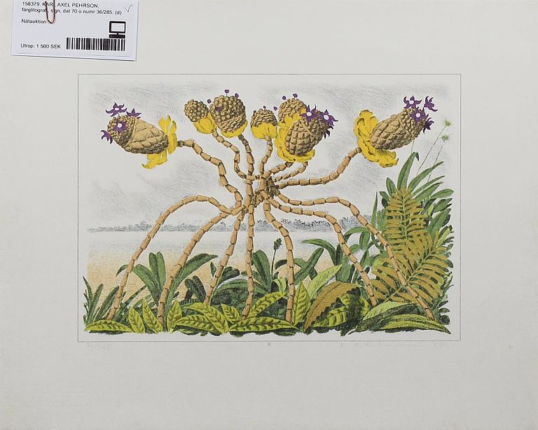 KARL AXEL PEHRSON, färglitografi, sign, dat 70 o numr 36/285.