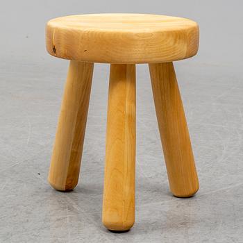 INGVAR HILDINGSSON, a birch stool signed IH.