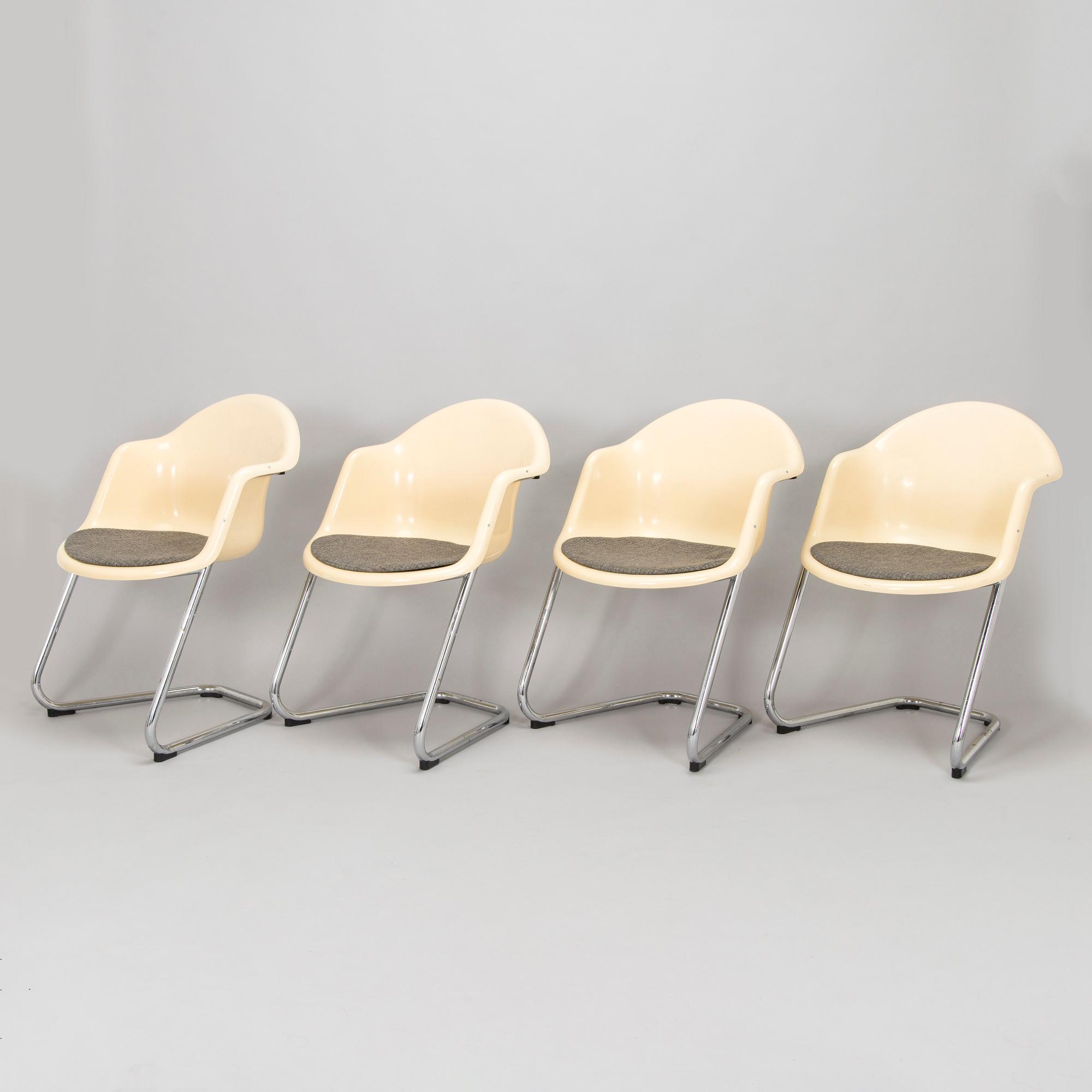 Yrjö Kukkapuro, stolar, 4 st, modell 419, Haimi, 1970-tal.