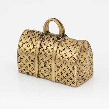 Louis Vuitton, Gold Tone Keepall Paperweight.