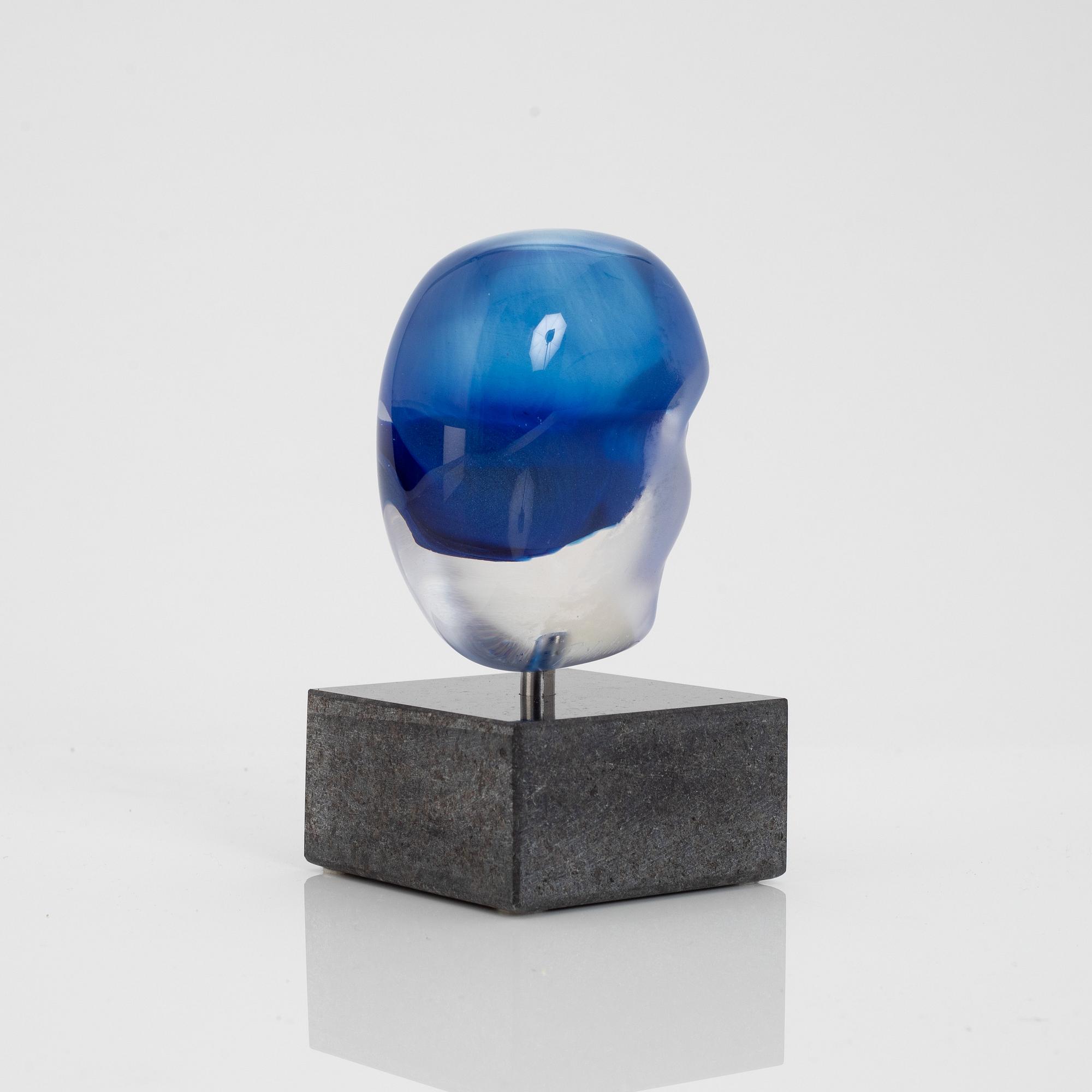 Bertil Vallien, a glass head sculpture, Kosta Boda, Sweden, signed, limited edition.