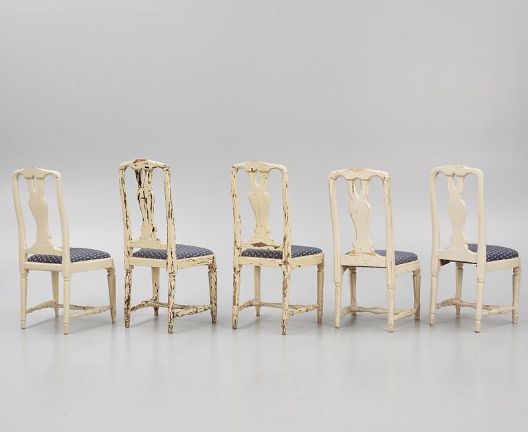 An assembled suite of 10 Transitional chairs, Stockholm, later part of the 18th century.