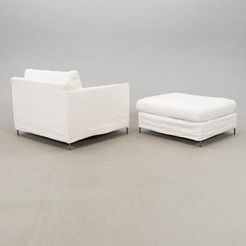 Armchair with footstool, "Petito" by Furinova, Spain, late 20th century.