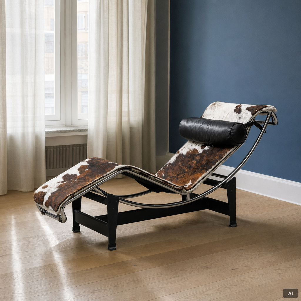 Charlotte Perriand & Le Corbusier, vilstol, "LC4", Cassina, Italien.
