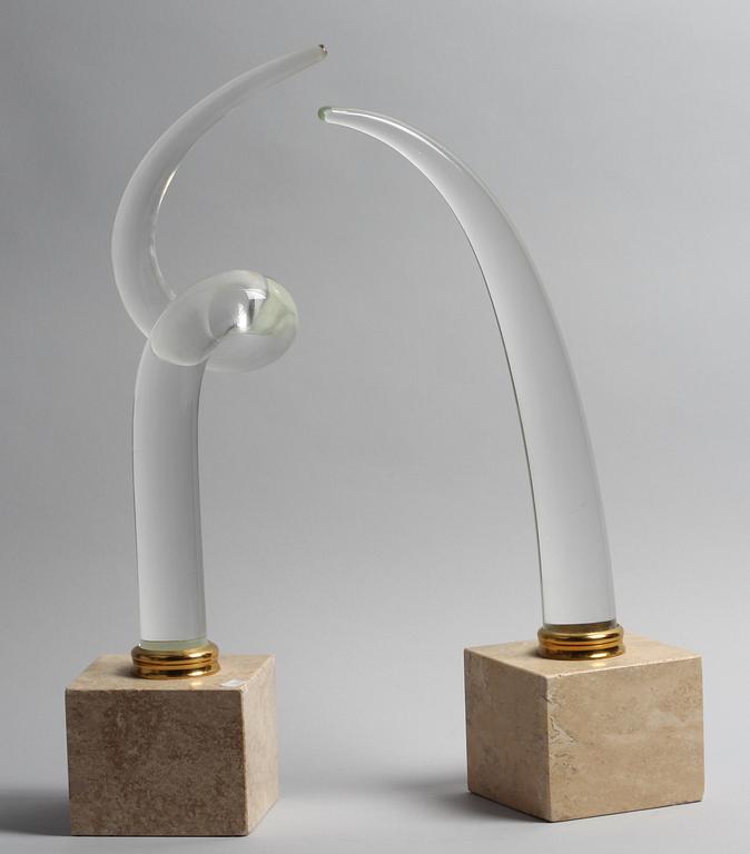 SKULPTURER, glas, sent 1900-tal.