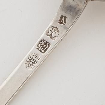 Skedar, 5 st, silver, bland annat Lars Biugg, Jönköping 1782.