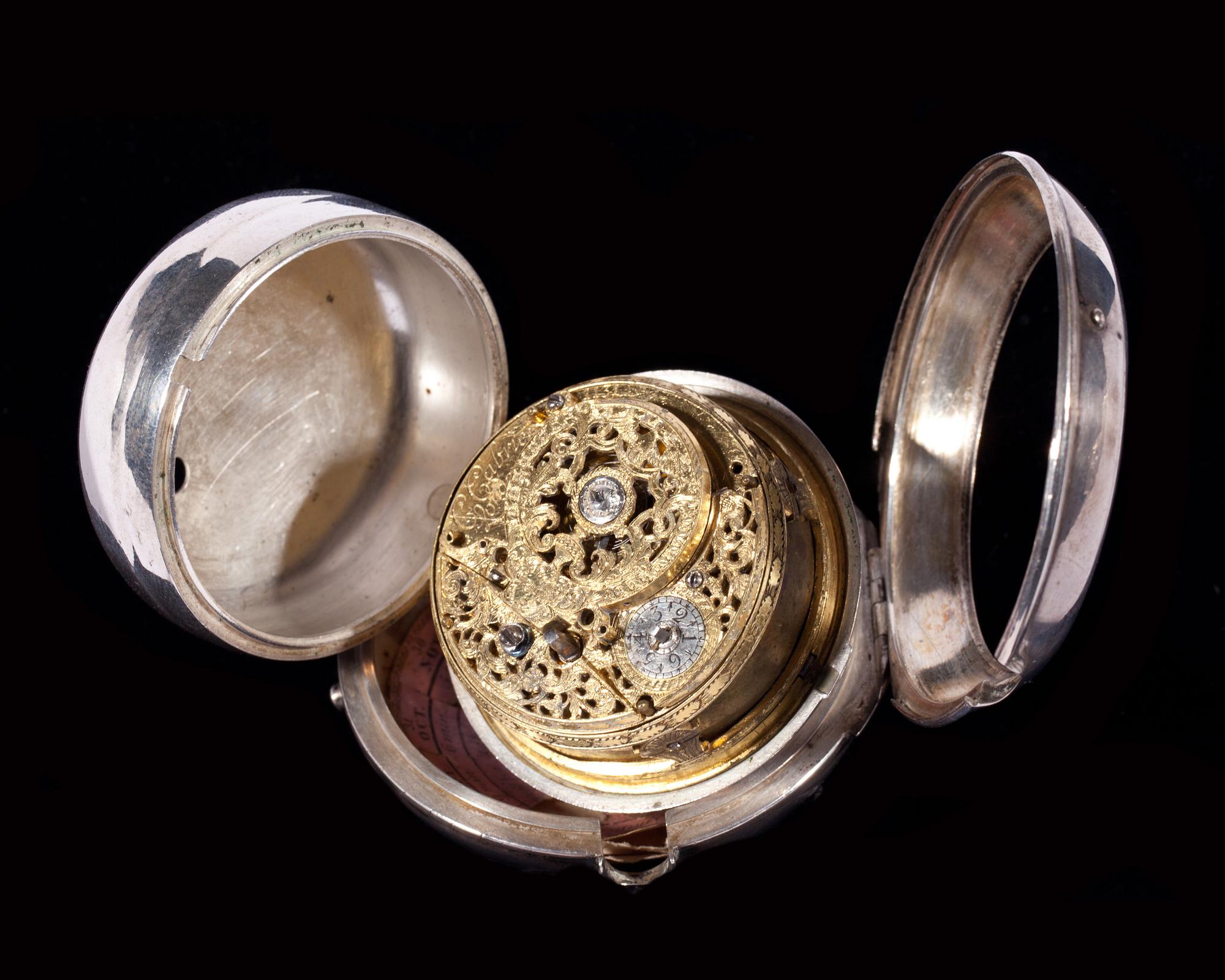 FICKUR, silver. C. Cabrier, London, 1700-talets senare del.