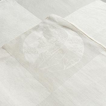 A tablecloth and napkins, 6 pcs., linen damask, "Nobel", Klässbols Linneväveri.