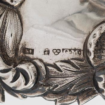 Gustaf Möllenborg, Ljusstakar, ett par, silver, Stockholm 1848. Nyrokoko.