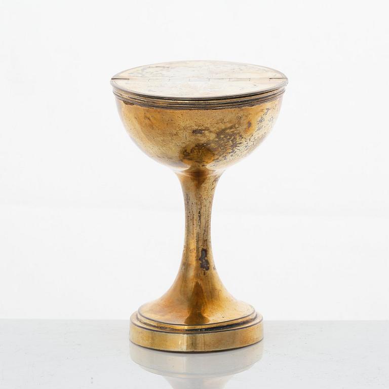 A Swedish early 19th century silver-gilt dubble salt-cellar, mark of Pehr Zethelius, Stockholm 1807.