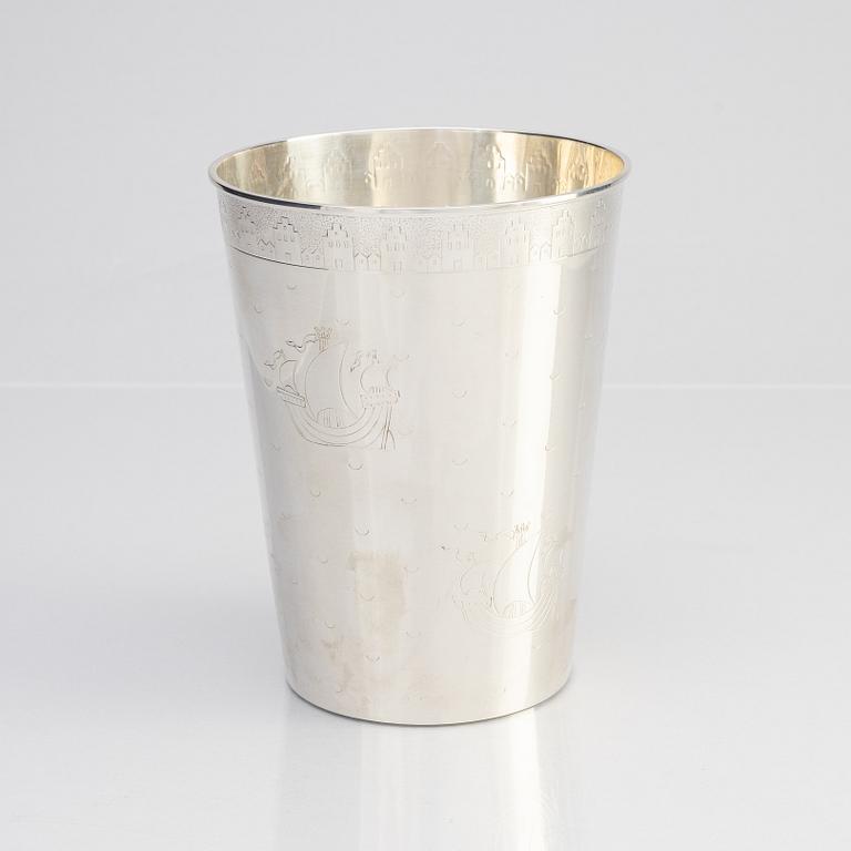 A silver vase, W.A. Bolin, Stockholm 1955.