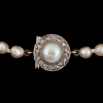 COLLIER med naturliga semibarocka pärlor, Ø 2.7 - 6.2 mm.