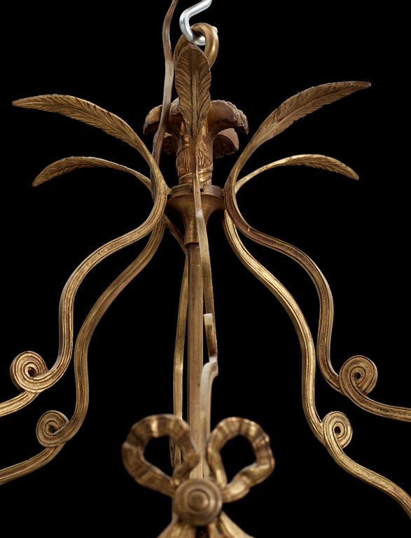TAKLYKTA, mässing och glas, Louis XVI-stil, 1800/1900-tal. H 82.