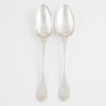 Skedar, 12 st, silver, Gustaf Theodor Folcker (1835-1877), Stockholm 1845-1846.
