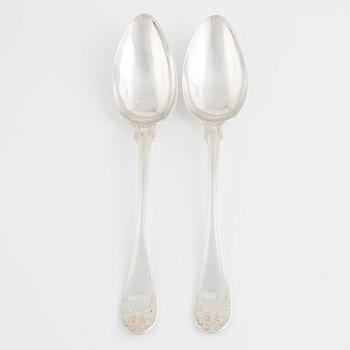 Spoons, 12 pcs, silver, Gustaf Theodor Folcker (1835-1877), Stockholm 1845-1846.