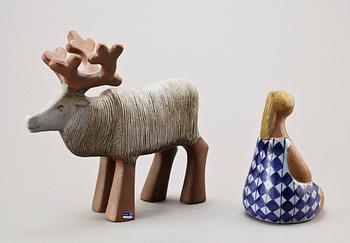 FIGURINER, 2 st, stengods, Lisa Larson, Gustavsberg.