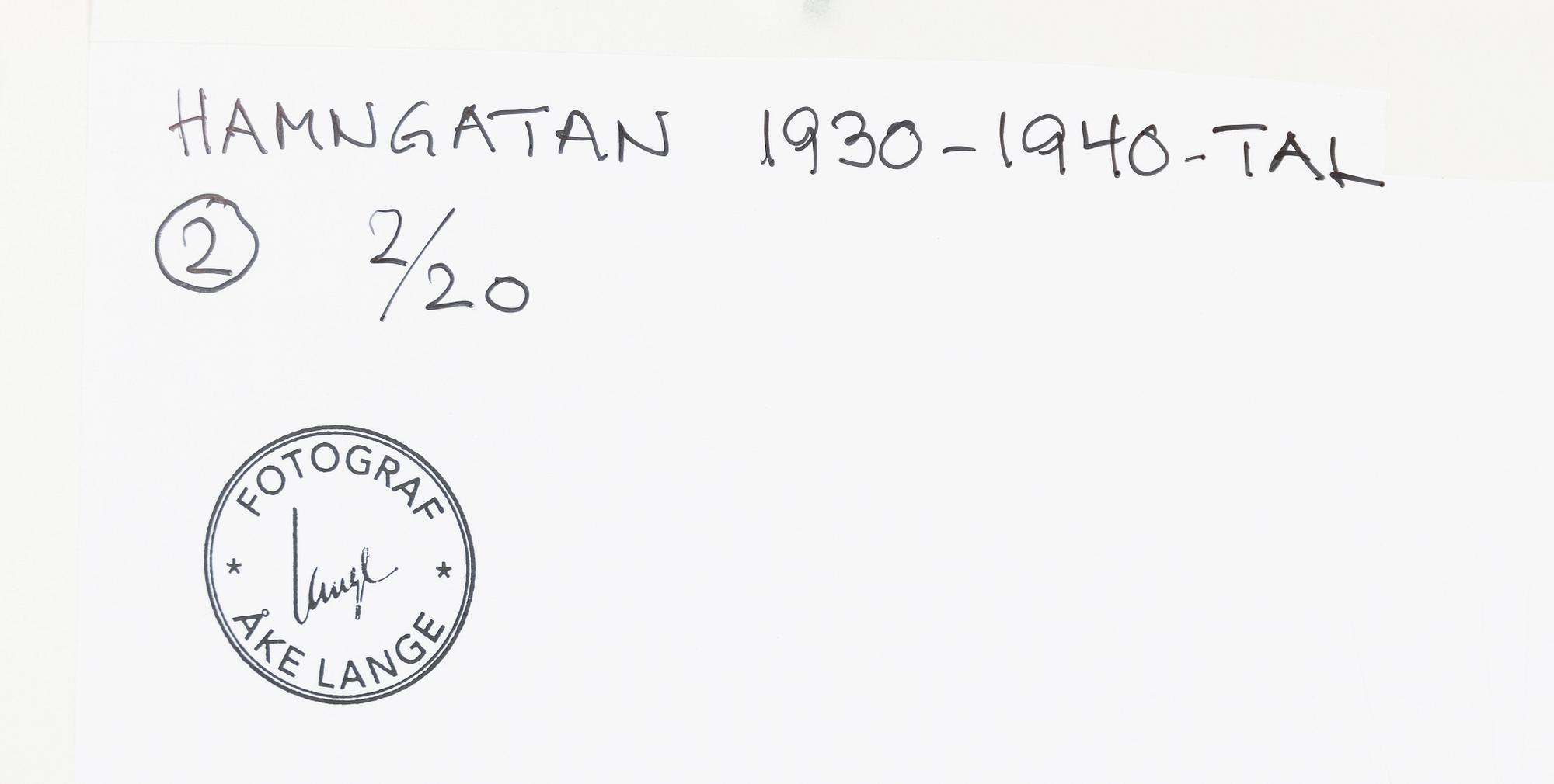 Åke Lange, "Hamngatan 1930/40-tal".