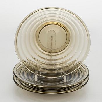 Aino Aalto, cup and plates, 3 pcs, "Bölgeblick" Karhula Glassworks 1930s.
