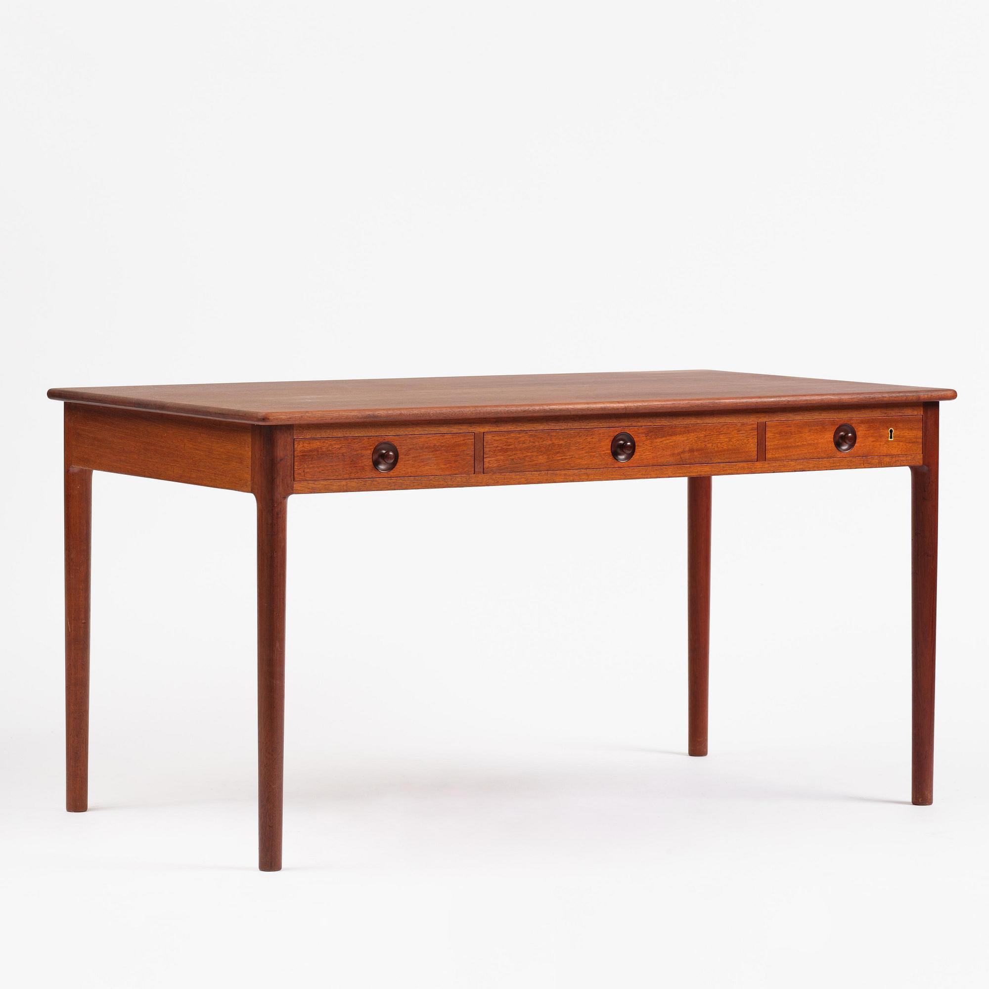 Hans J. Wegner, a model PP305 teak desk, PP Møbler, Denmark 1970s.