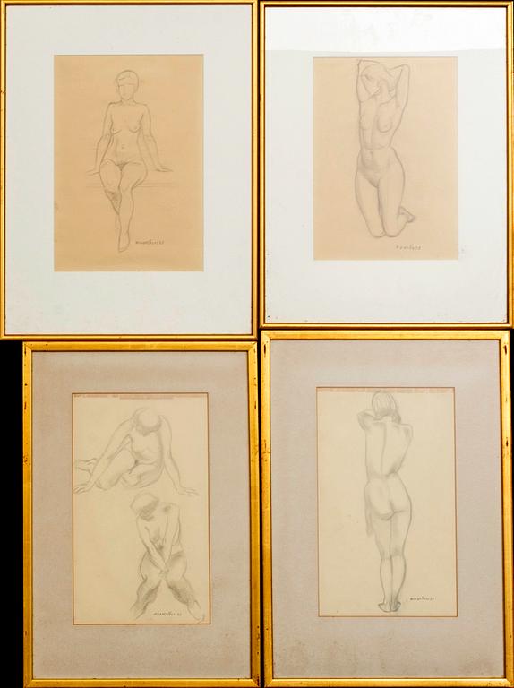 MAX WALTER SVANBERG, four signed and dated drawings.