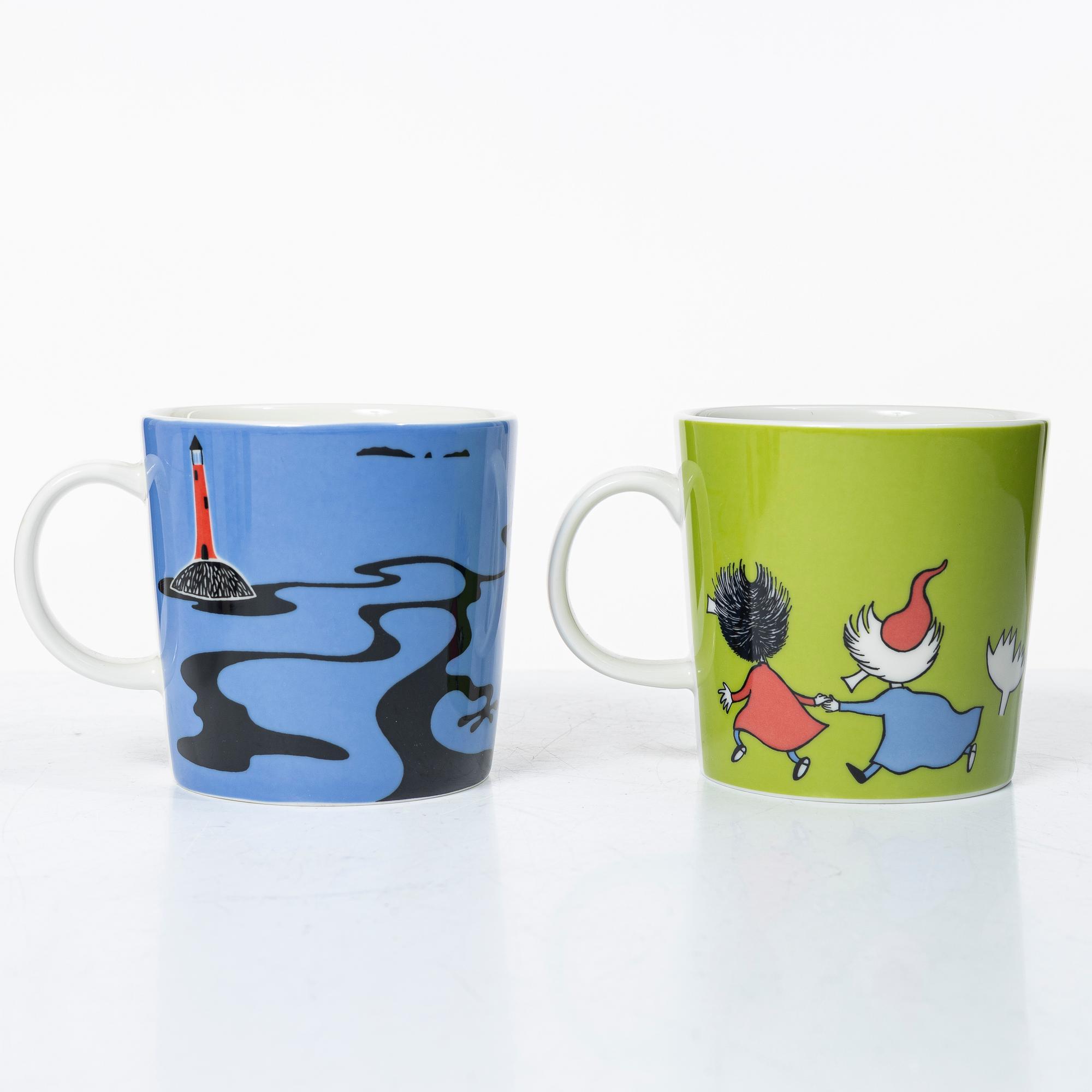 Arabia, 29 Moomin mugs, Finland.