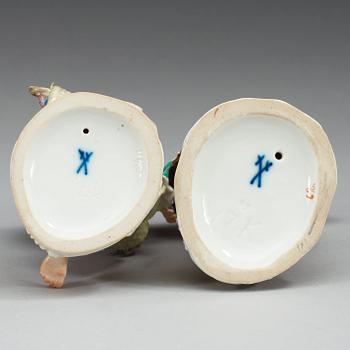 FIGURINER, två stycken, porslin. Meissen, 1900-tal.