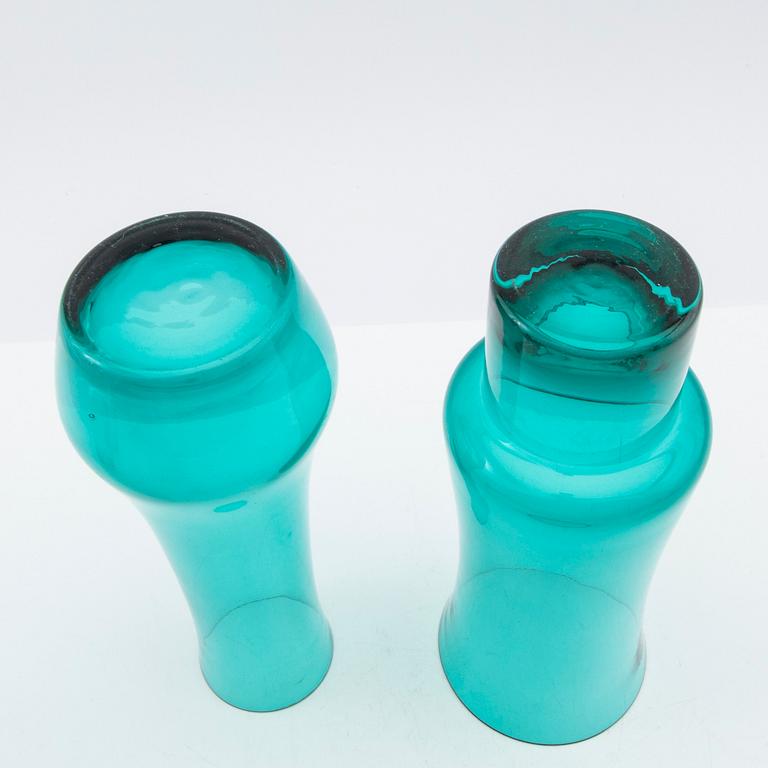 Tamara Aladin, Vases, 4 pcs, glass, Riihimäen Lasi, Finland, 1960s/70s.