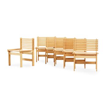 34. A set of six Gunnar Aagaard Andersen bamboo 'Lamella chairs', for MatzForm.