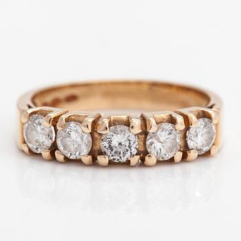 A 14K gold ring set with brilliant-cut diamonds approx. 0.75 ct in total, 2009.