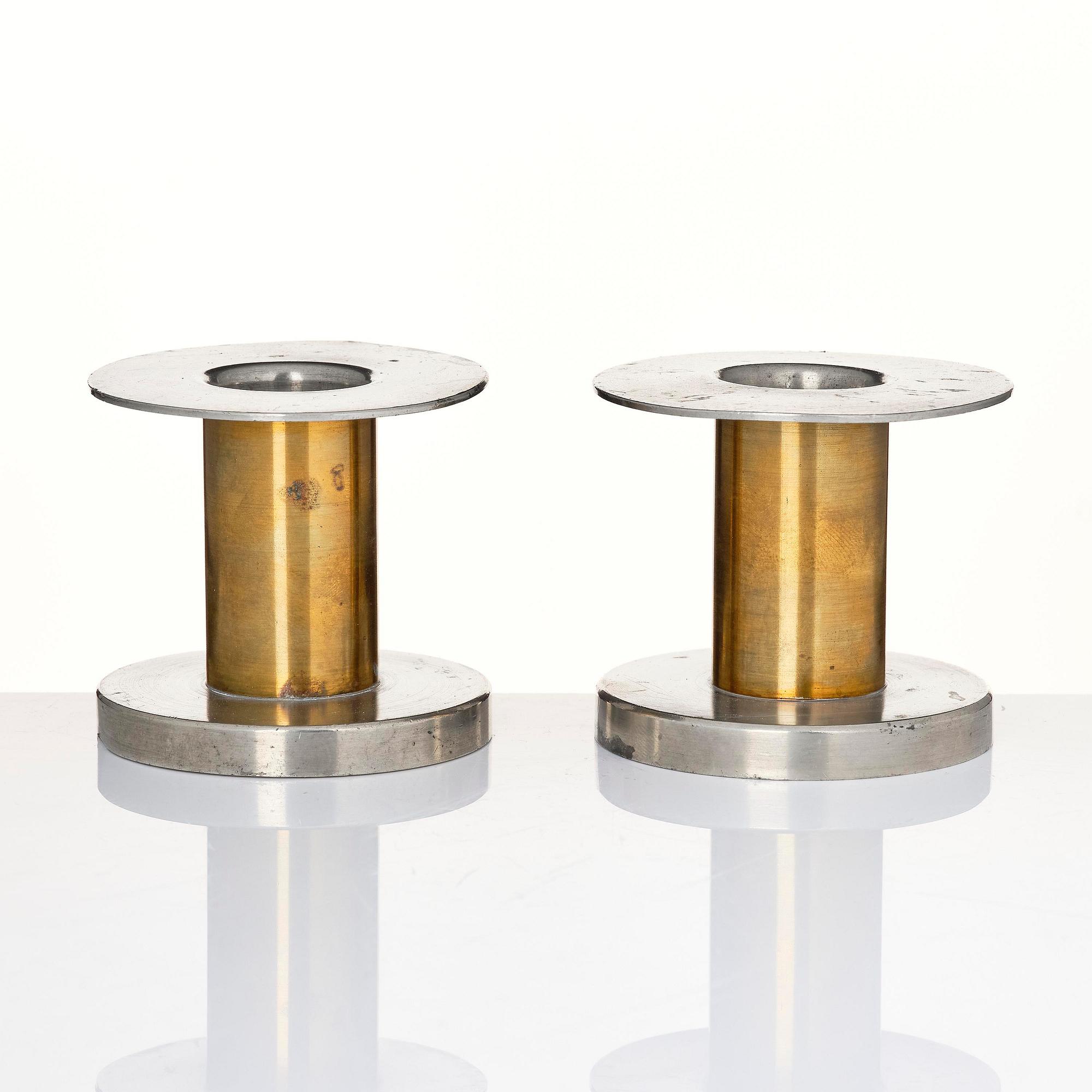 Nils Fougstedt, a rare pair of candlesticks model A 1277, Firma Svenskt Tenn, Stockholm, 1935.