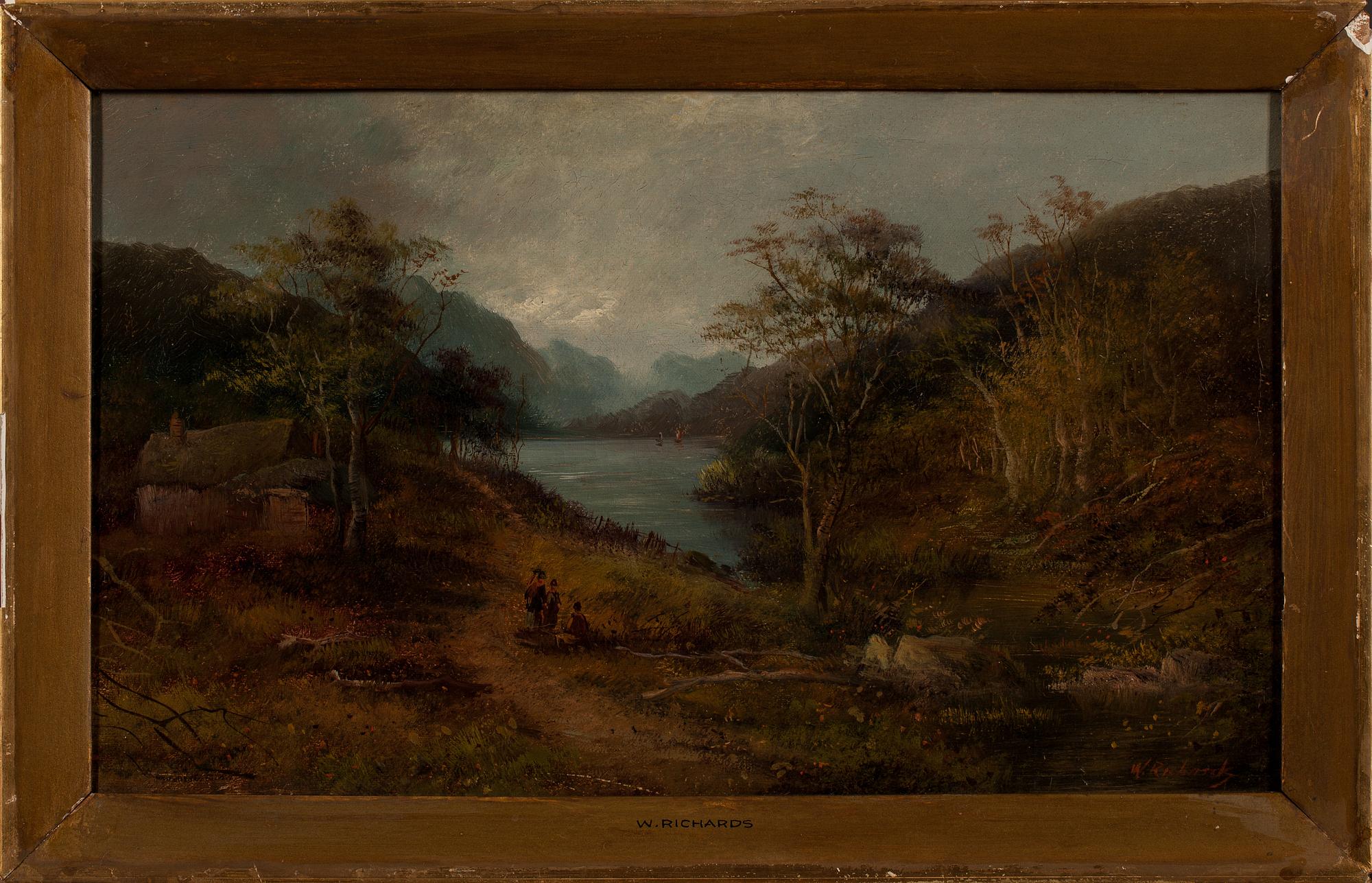 OKÄND KONSTNÄR, olja på duk, signerad W. Richards England, 1800-tal.