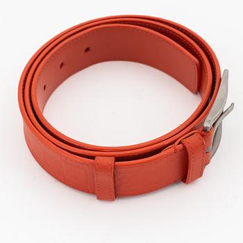 Louis Vuitton, a red Damier Infini 'Detroit' belt, size 100, 2013.