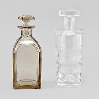 KARAFFER, 2 st, glas, Kosta, 1920/1930-tal.