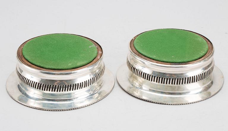 2 pcs of coaster, silver plated, 20th century,