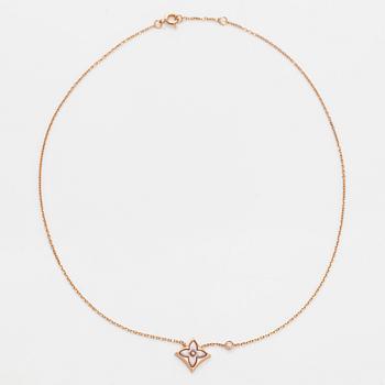 Louis Vuitton, an 18K rose gold "Color Blossom BB Star" necklace with pink mother-of-pearl and a brilliant-cut diamond.